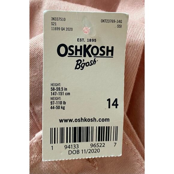 Oshkosh Pink Denim Jacket with lace yoke, Sz:14 NWT - Picture 5 of 10